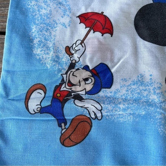 VTG Disney Mickey Minnie Hot Air Balloon Pillowcase Chipmunks Jiminy Cricket GUC - Picture 3 of 12